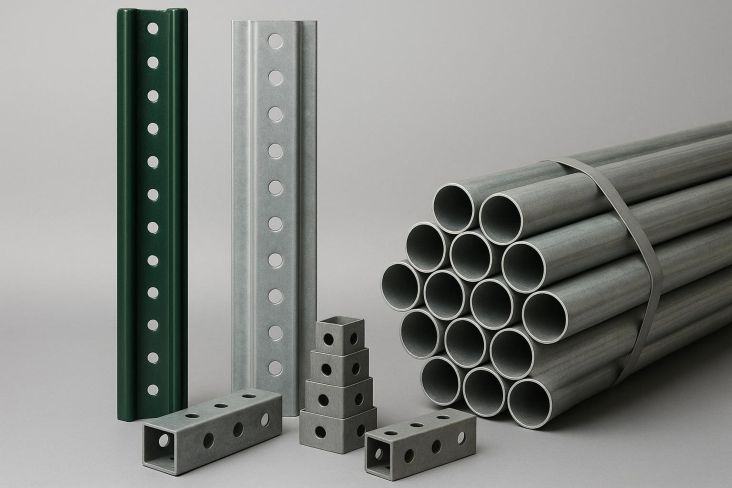 Collection of green and gray sign posts