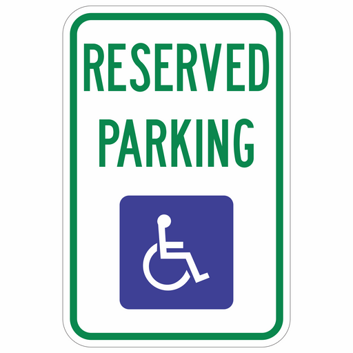 Reserved Parking sign with Handicap Logo